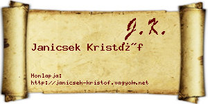 Janicsek Kristóf névjegykártya