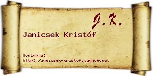Janicsek Kristóf névjegykártya