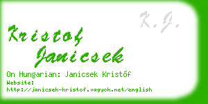 kristof janicsek business card