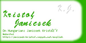 kristof janicsek business card